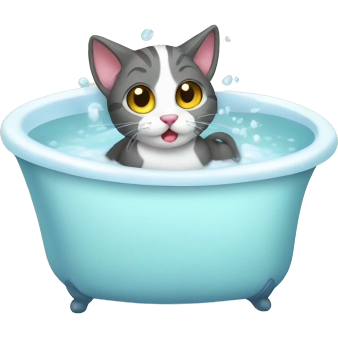 Cat taking bath emoji