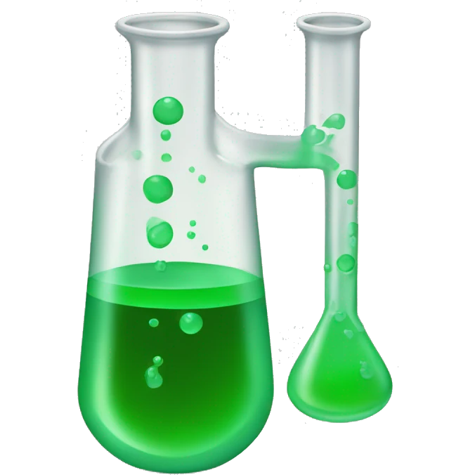 beaker with GREEN fluid without face emoji