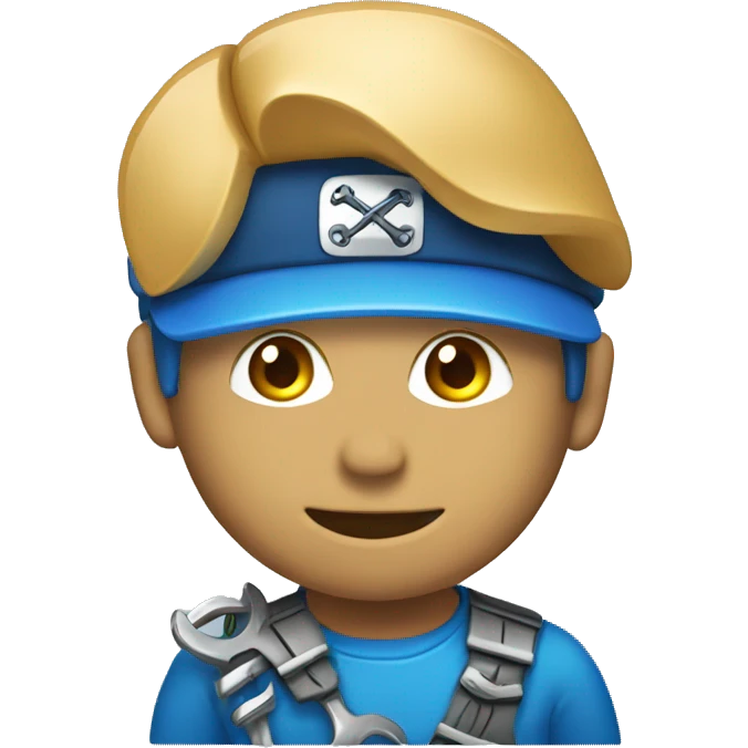 Blue moderator wrench emoji