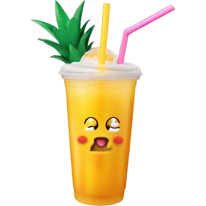 Dunkin donuts mango pineapple drink refresher with straw emoji