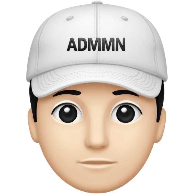 admin hat with the word admin on hat emoji