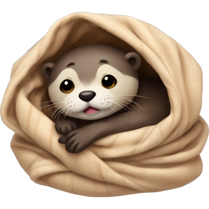 otter cozy in blanket emoji