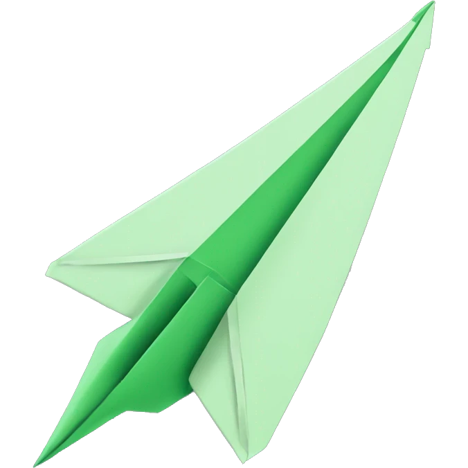 green paper plane emoji