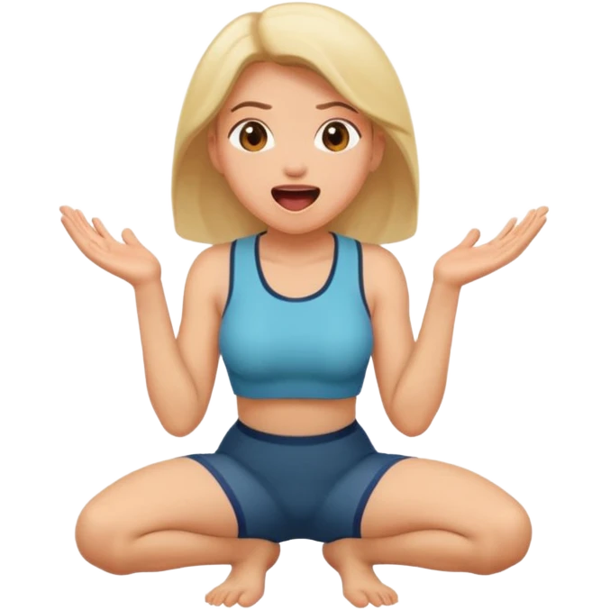 Голая девушка на коленях с открытым ртом emoji