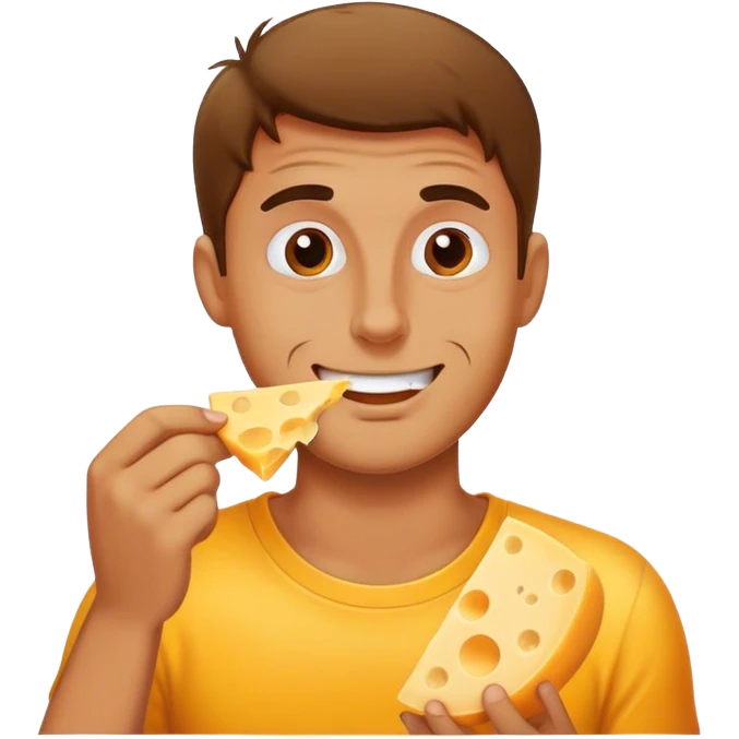 Guy eating cheese emoji