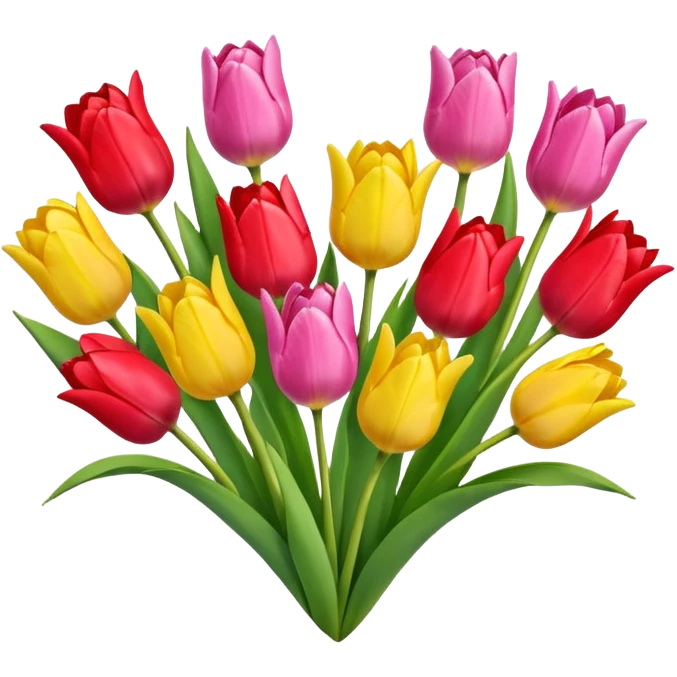 heart with spring tulips emoji