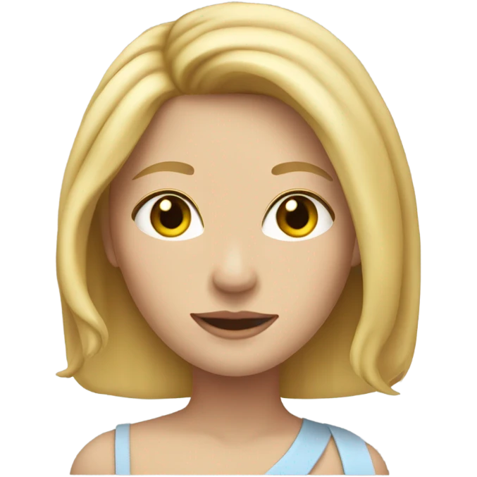 Woman shoulder length blonde hair white skin emoji | AI Emoji Generator