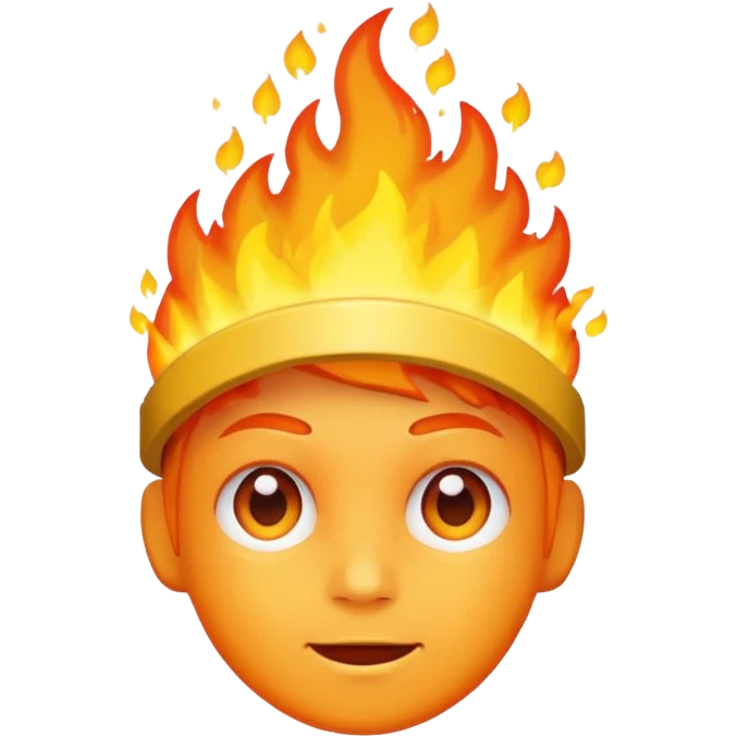 🙂🔥 cobine the two put the fire on topp of the head nothing more nothing less, stop with the ai don’t make it look like a person  emoji