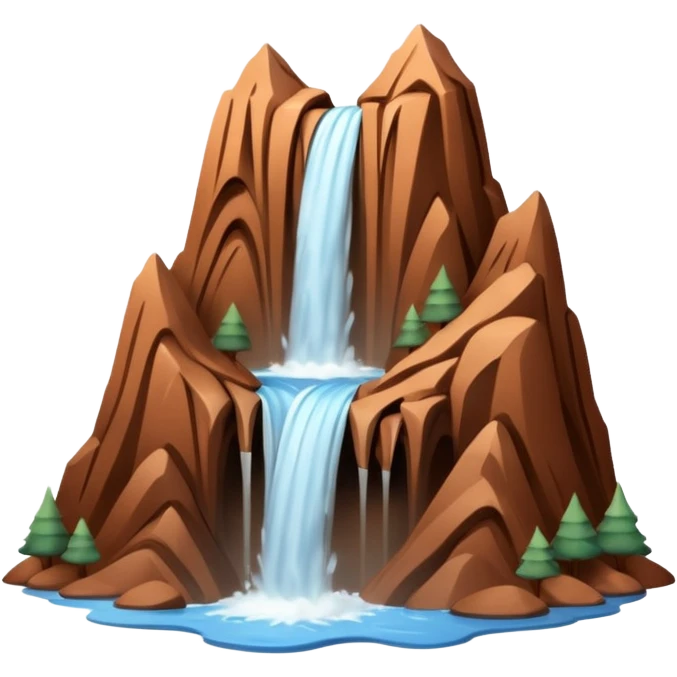 easy mountain clay model with waterfall emoji