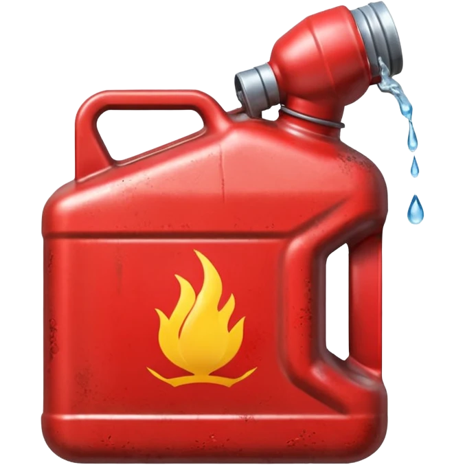 simple red gasoline canister plain pouring drops of diesel emoji