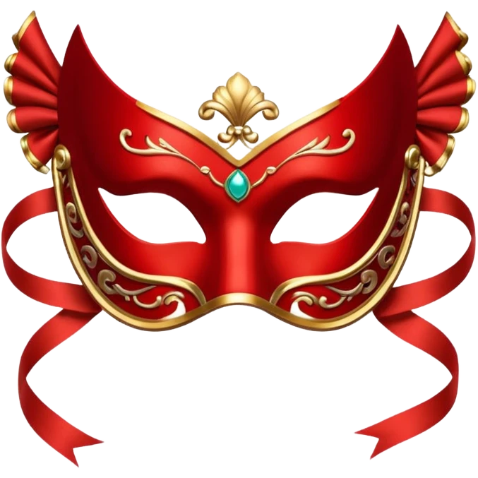red mask with ribbons emoji