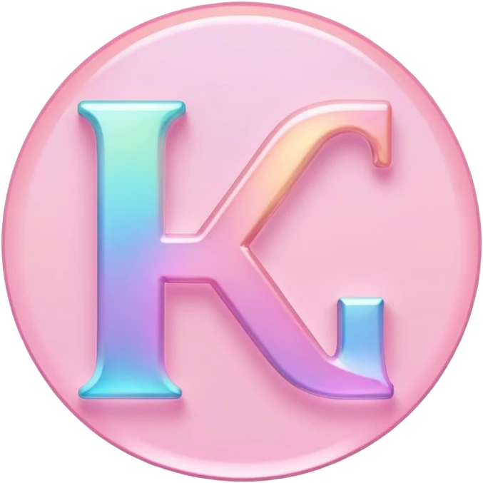 Iridescent pastel pink Font setting icon with letter  emoji