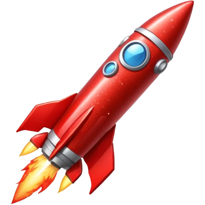 red glitter rocket  emoji