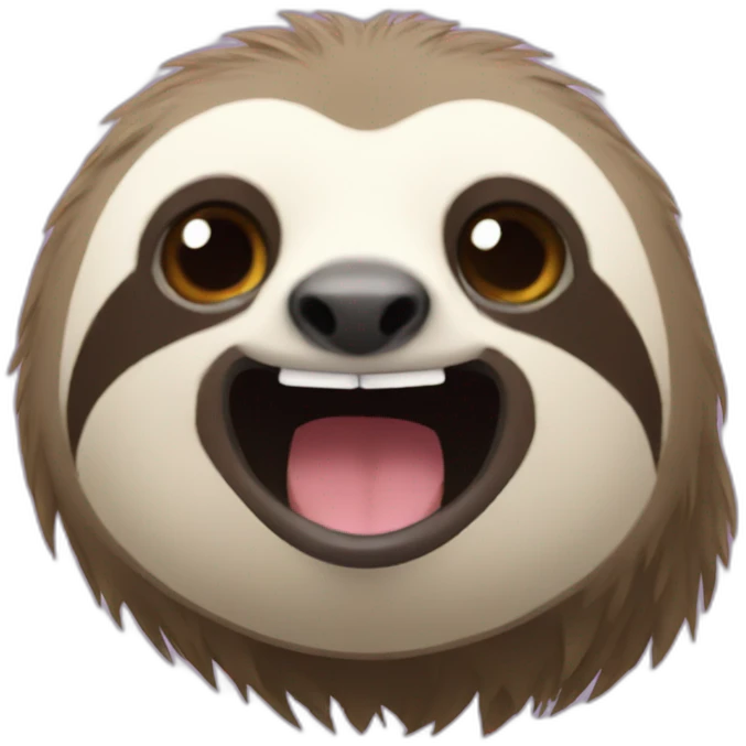 sloth makeing a wow face emoji