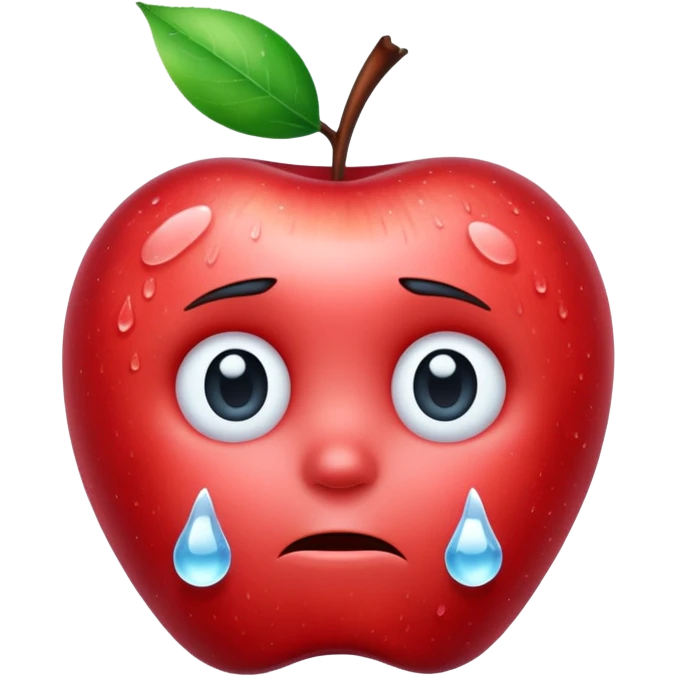 Frozen icy sad face apple emoji emoji