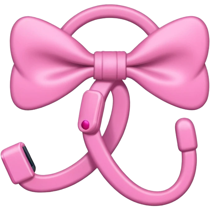 Crie um fone de ouvido Branco. Com lacinhos rosas emoji