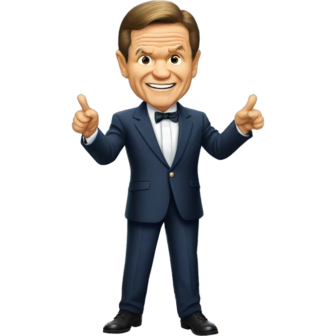 Kenneth Copeland standing up pointing forward  emoji