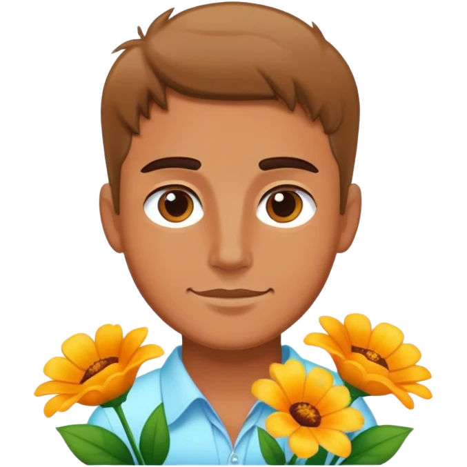 Flores con un hombre  emoji