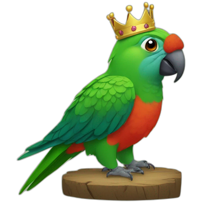King crowned parrot emoji