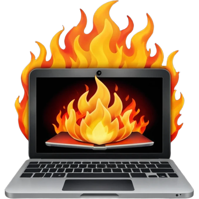 malwarebytes burning laptop emoji
