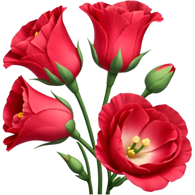 3 Beautiful light red flower Eustoma emoji