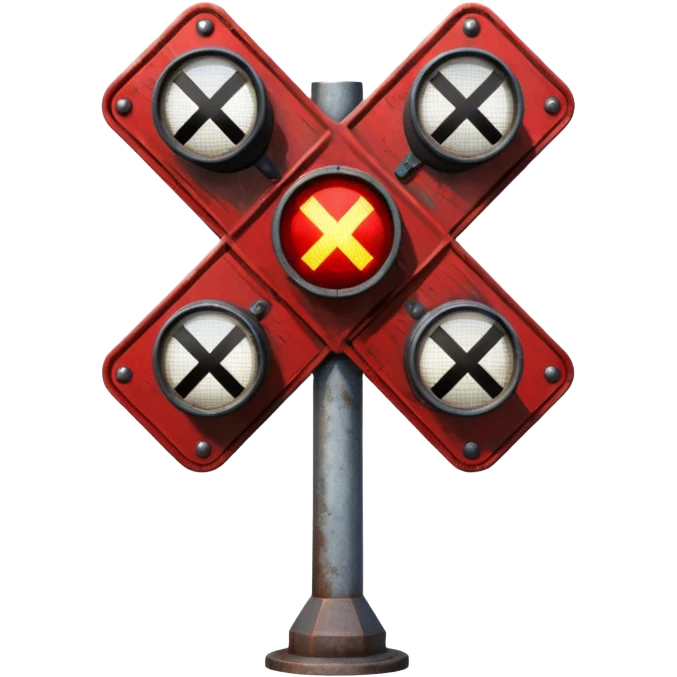 Railroad crossing light emoji