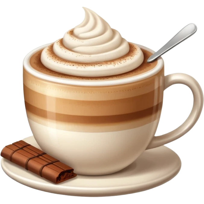 Cappuccino with frothy milk and a sprinkle of cocoa on top emoji