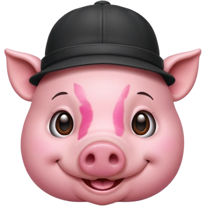 pig wear hat, front vỉew emoji