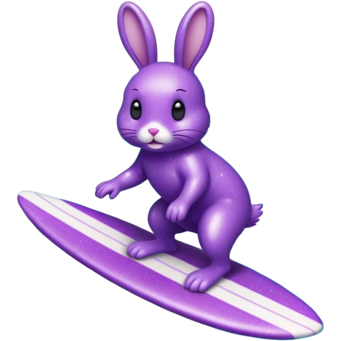 glitter purple cian bunny surf emoji