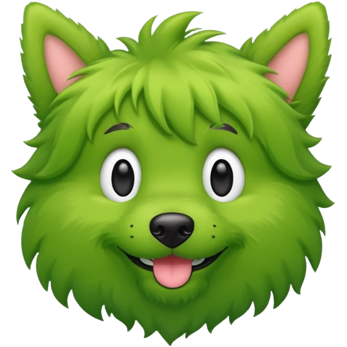 green furry dog emoji