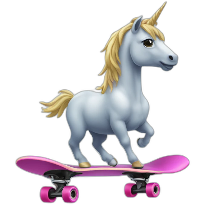 Licorne sur un skateboard emoji