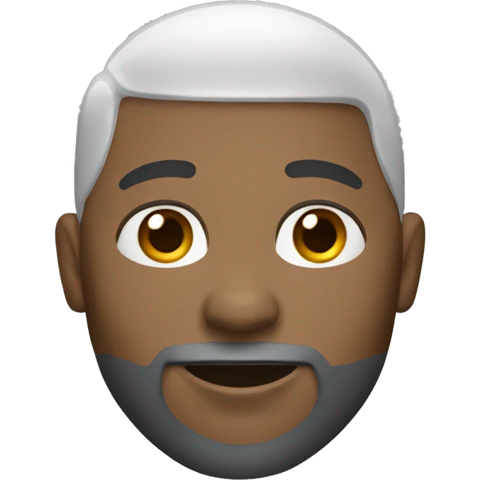 Bald light skinned black golfer with grey goatee emoji