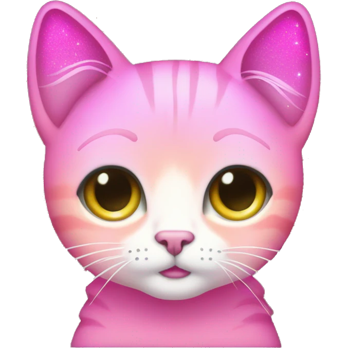 Pink ombre CAT scan with glitter emoji