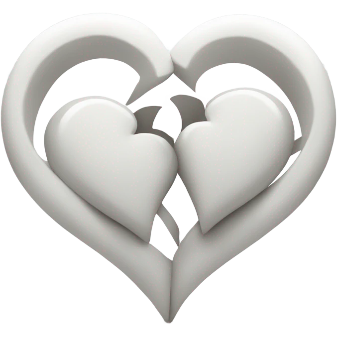 Two White intertwined hearts  emoji