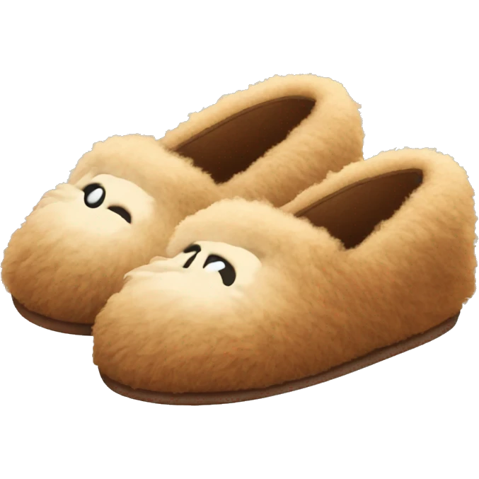 Brown fluffy slippers emoji