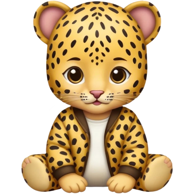 baby with leopard patterned clothes emoji