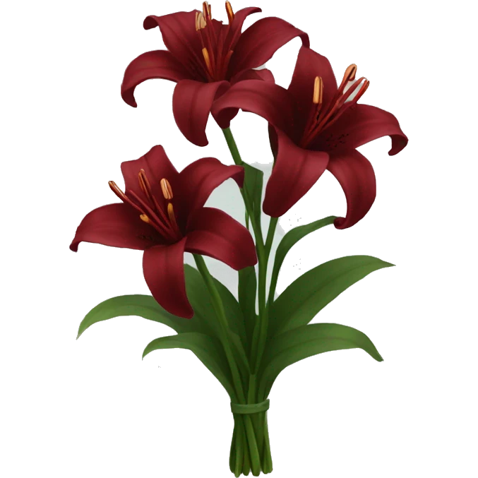 bouquet of dark red lilies  emoji