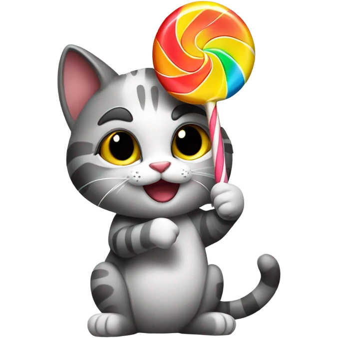 Cat with a lollipop emoji
