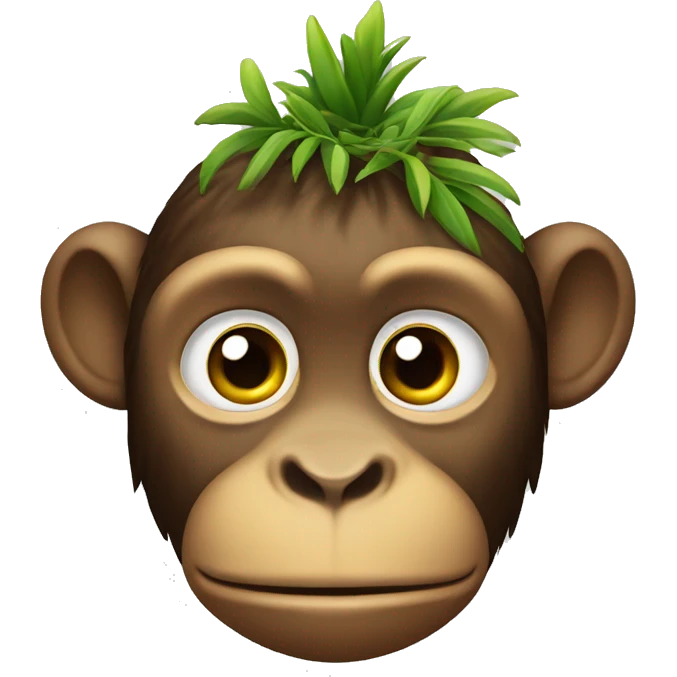 Monkey with pineapple leafs on head emoji