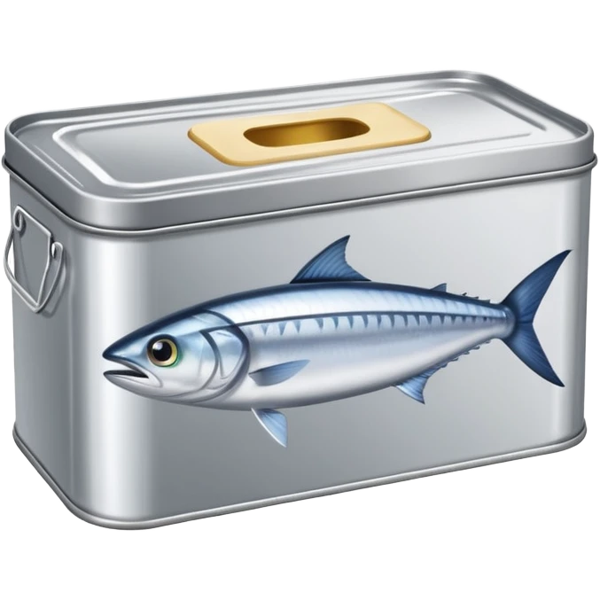 rectangular metal tin can for mackerel fish emoji