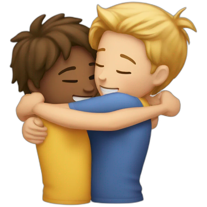 2 friends are hugging emoji