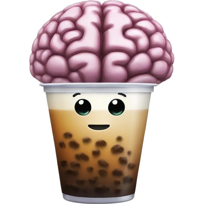 Brain with boba tea emoji