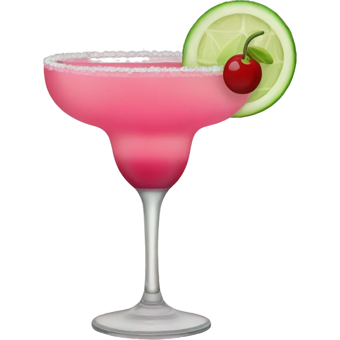 pink margarita with cucumber and cherries  emoji