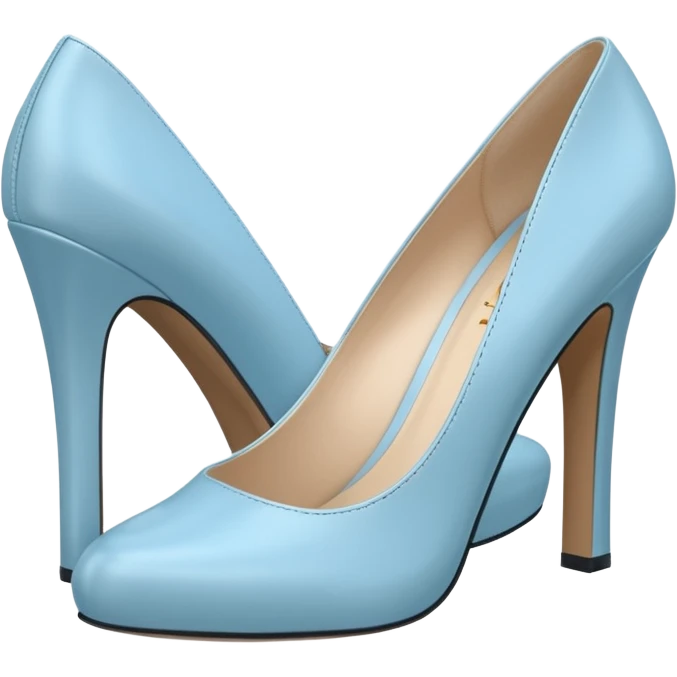 light blue pumps with thick heel emoji