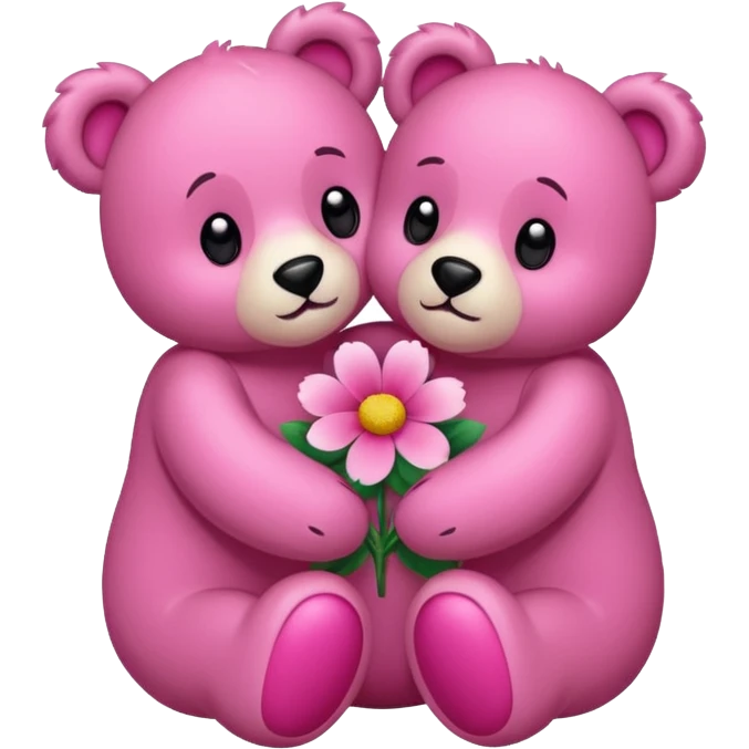 The bears hug + flower. Со emoji
