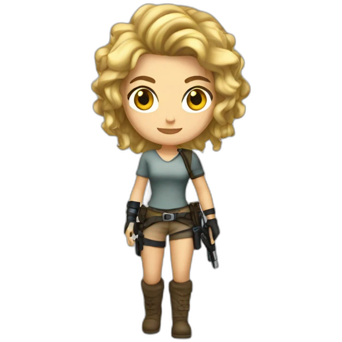 Blonde Lara croft with curly hair emoji