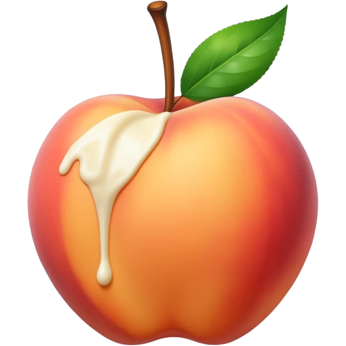 White chocolate dipped peach emoji