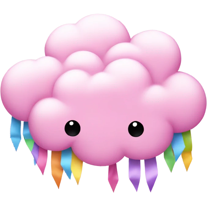 Pink cloud with bows  emoji