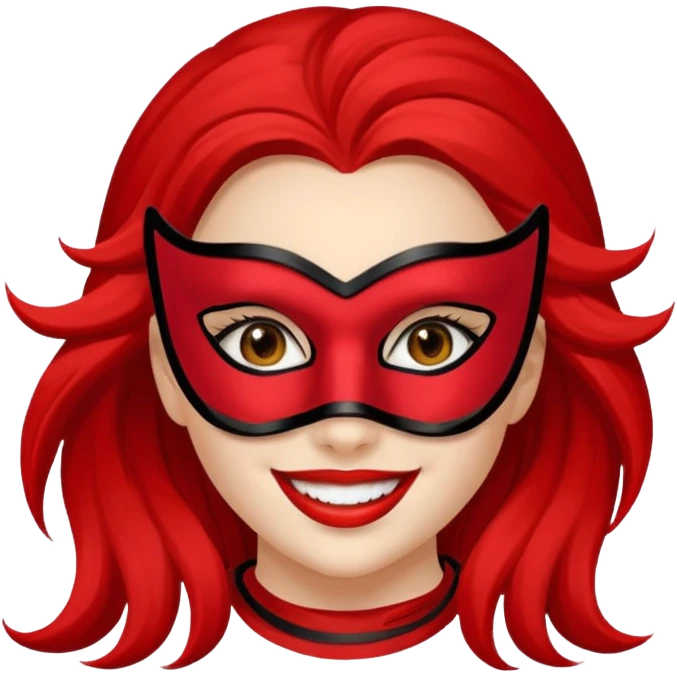 a beautiful girl wearing red mask emoji