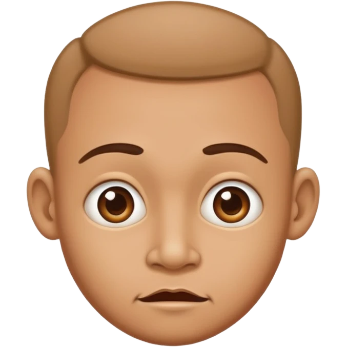 Funny caricature style cartoon, big head and small body emoji